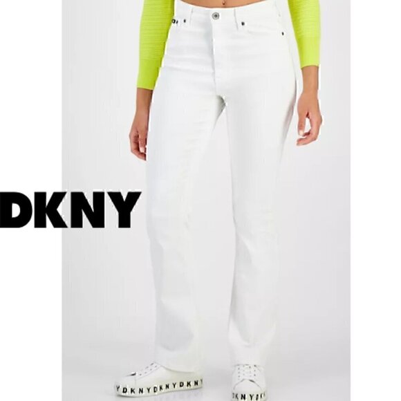 DKNY Boerum High Rise White Slim Fit Flare Size 27/4 EUC - Picture 1 of 13